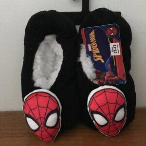 NEW Marvel Spider-Man Black Venom Toddler Fuzzy Babba Slipper Socks 2T-4T Fleece